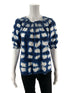 Sonoma Blue/White Print Pre-Owned Ladies Top - Size Medium Petite - Margaret’s Fine Consignment