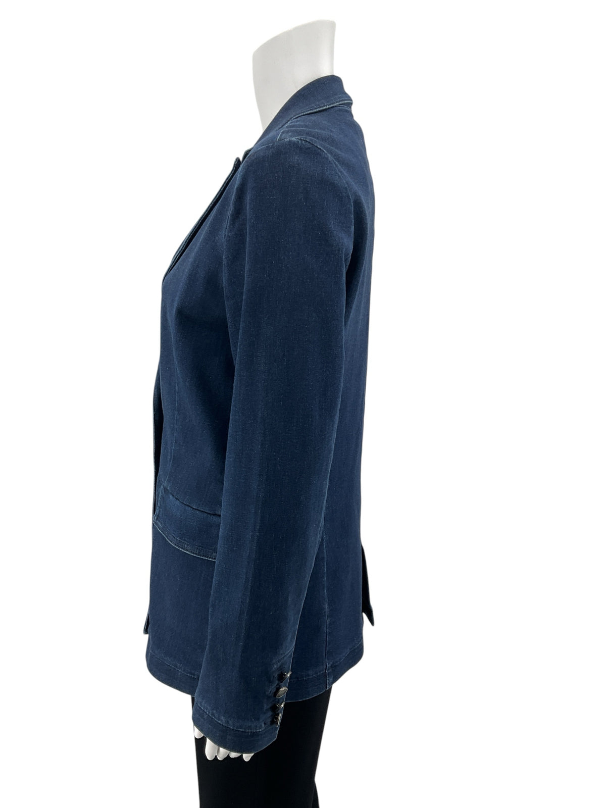 J. McLaughlin Lexington Double-Breasted Denim Blazer Size 6
