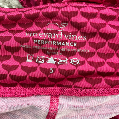 Fuschia Vineyard Vines activewear pants for women, size small, featuring a whale pattern and a comfortable fit.
