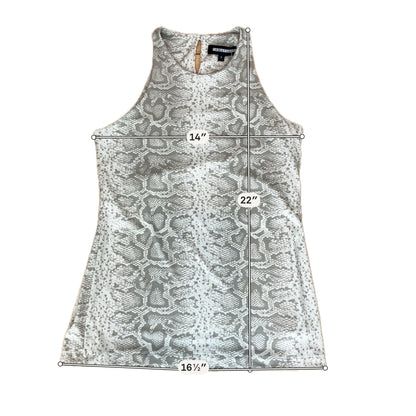 ANATOMIE Melissa Snake Print Racerback Tank Top Gray White Size Small