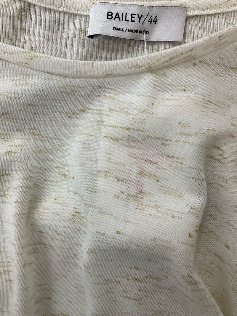 Bailey 44 Cream/Gold Heathered Pre-Owned Ladies Top - Size Small