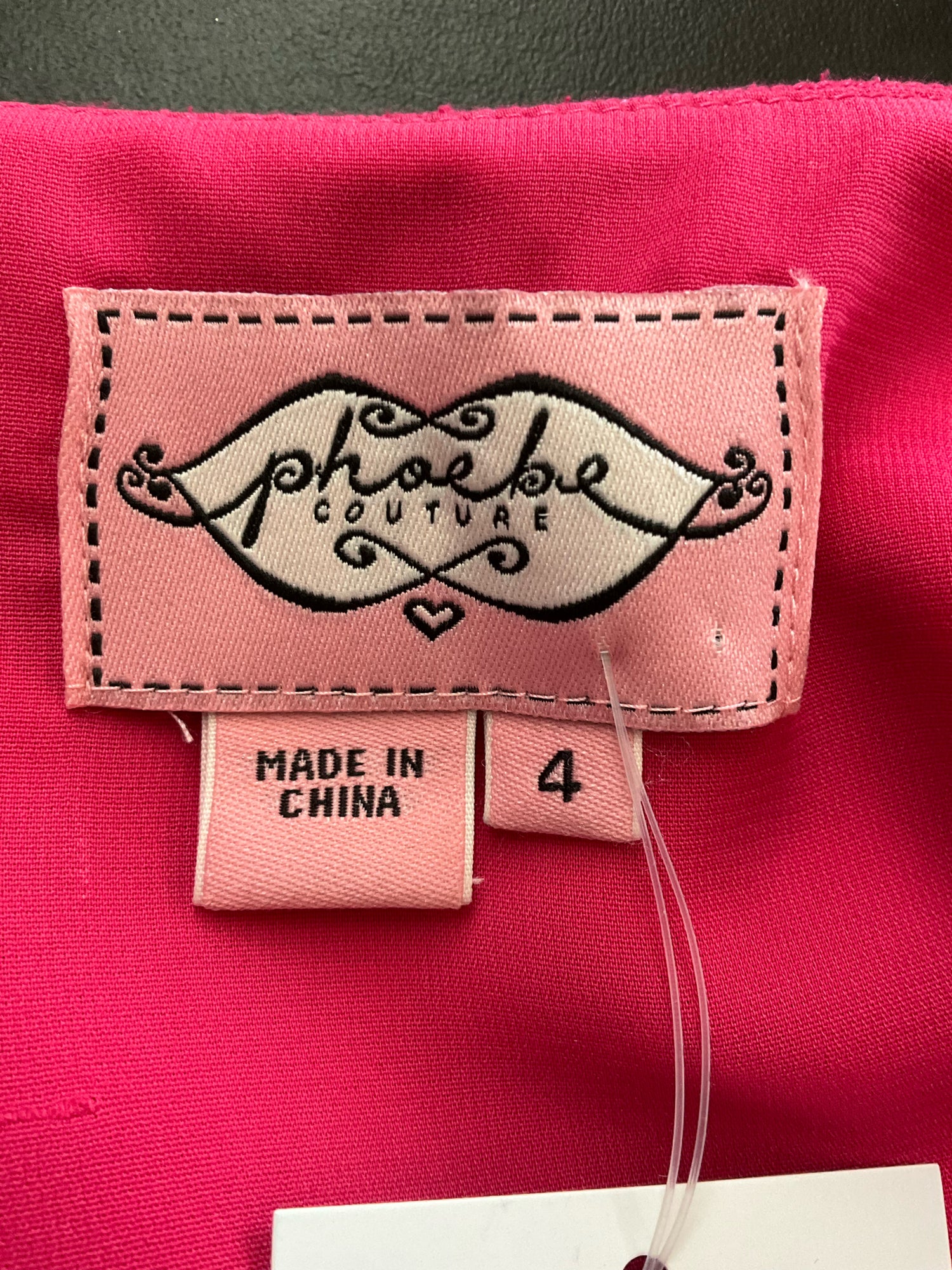 Phoebe Couture - Pink Solid Pre-Owned Ladies Dress Size 4