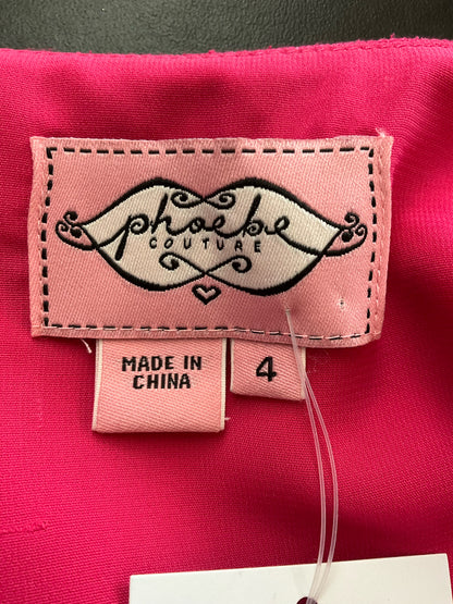 Phoebe Couture - Pink Solid Pre-Owned Ladies Dress Size 4