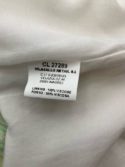 Vilagallo Tan/Aqua Floral Pre-Owned Ladies Dress - Size Large