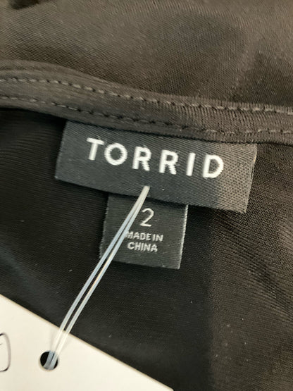 Torrid Black Jersey Knit Faux Wrap Hi-Lo Midi Dress Size 2X