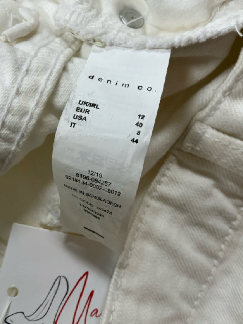 Denim &amp;amp; Co. Classic White Stretch Denim Skirt Size 8