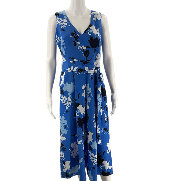 Vince Camuto Blue/Navy/White Floral Jumpsuit- Size XS - Margaret’s Fine Consignment