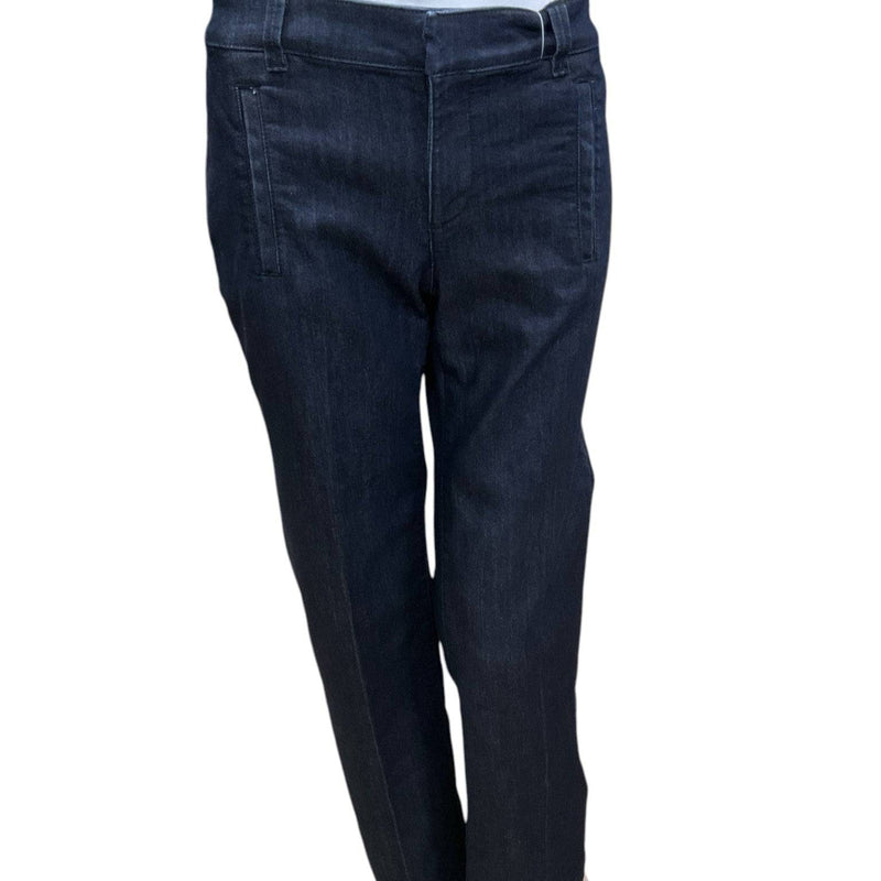 Loft Dark Blue Solid Jeans – Size 2 Petite, pre-owned straight-leg denim pants from Margaret’s Consignment. Ideal for casual or dressy outfits.