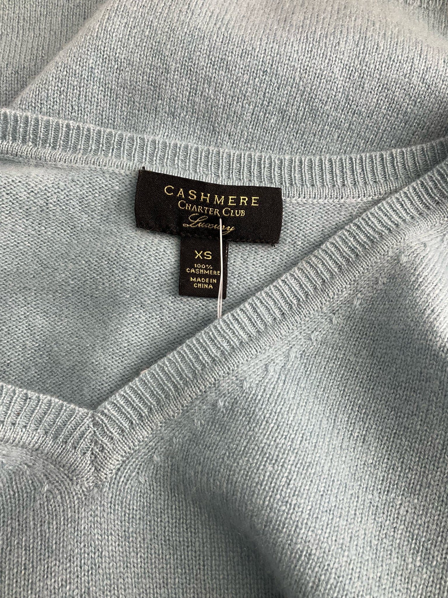 Charter Club - S moss green cashmere Solid Pre-Owned Casual Top - Size XS