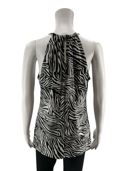 Michael Kors Zebra Print Halter Tank Top Size Small