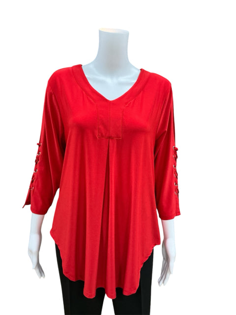 Vecceli Size L Red Blouse - Downstairs