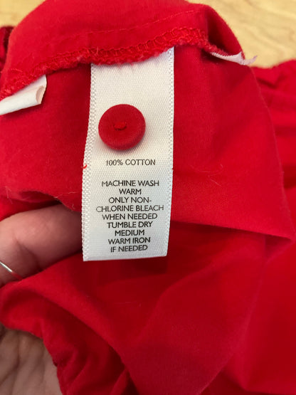 LOFT Red Ruffle V-Neck Sleeveless Blouse Top | Size Large - ONLINE ONLY