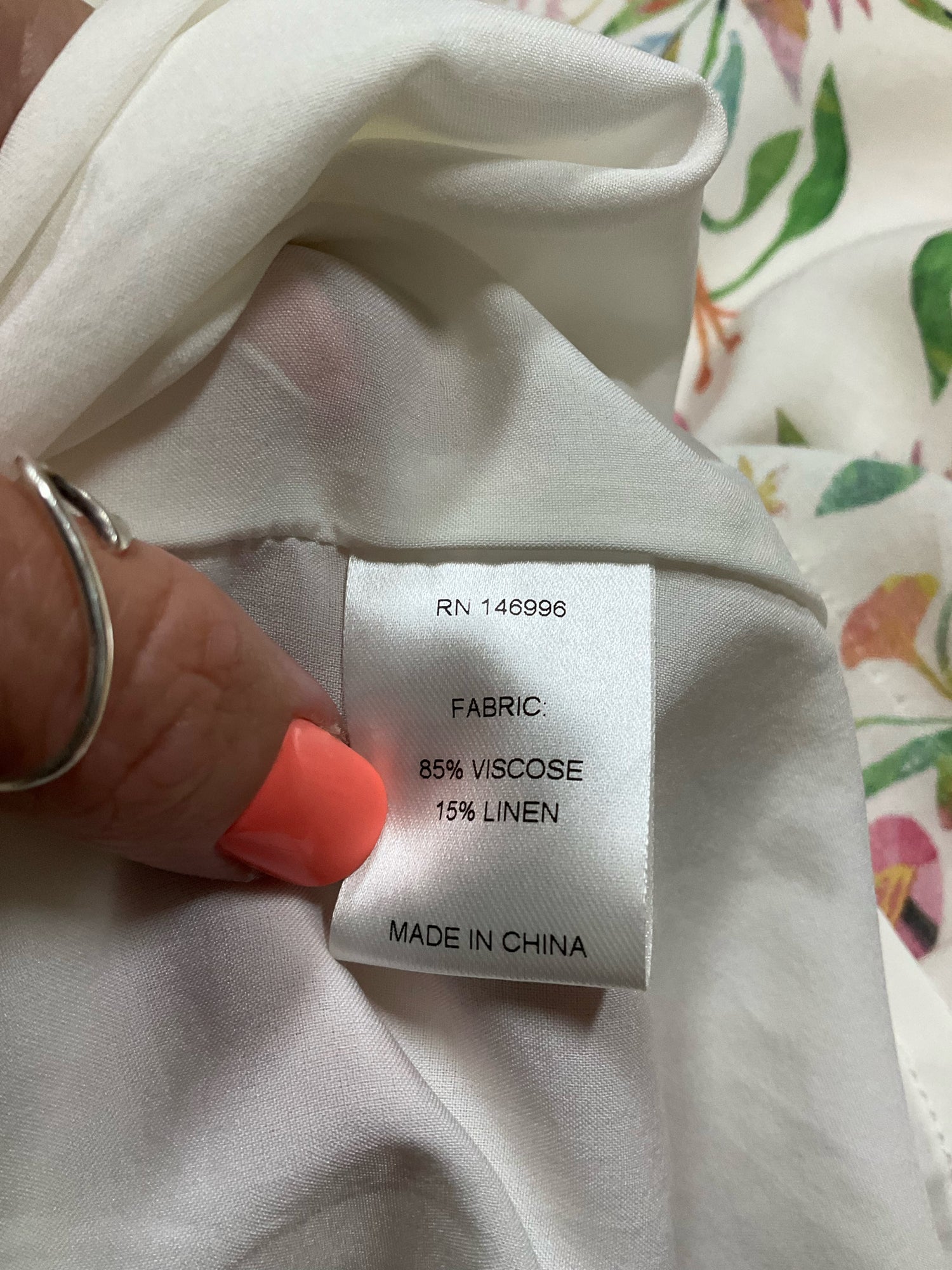 Abbey Glass Watercolor Floral Viscose Linen Tunic Dress Size Small