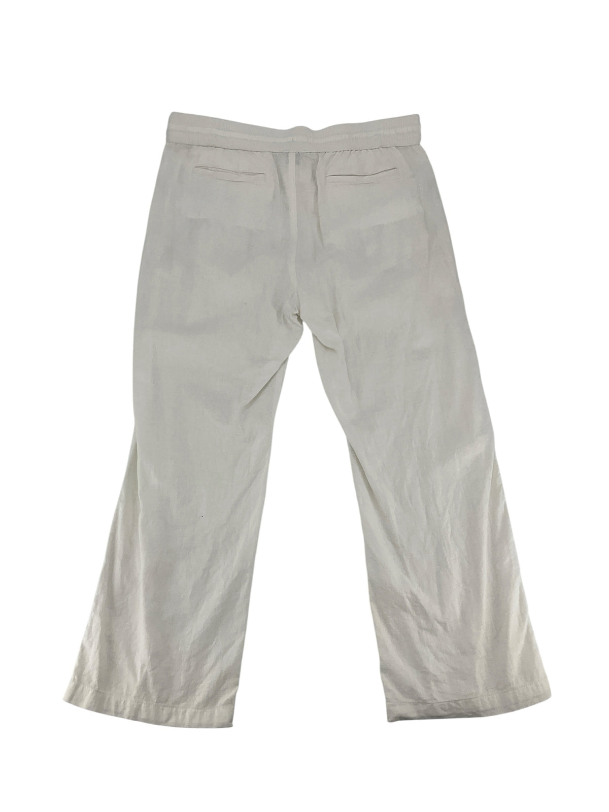 Ann Taylor Factory Linen Blend Drawstring Pull-On Pants White Size Large - ONLINE ONLY