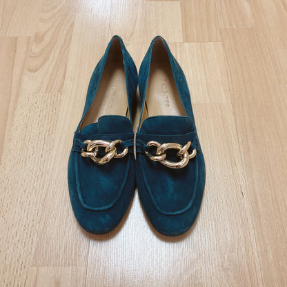 Talbots Shoe Size 7.5 Teal Suede Pre-Owned Loafers