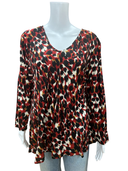 Masai Red/Black Print Top Size Large - front view