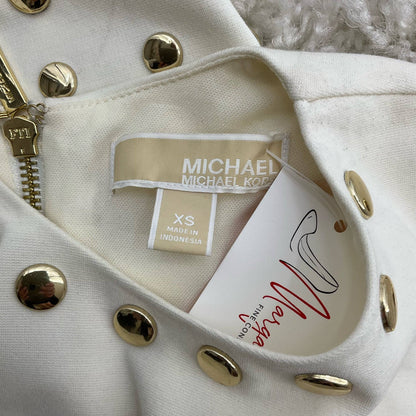 Michael Kors Cream Studded Ladies Pre-Owned Dress - Size XS - Margaret’s Fine Consignment