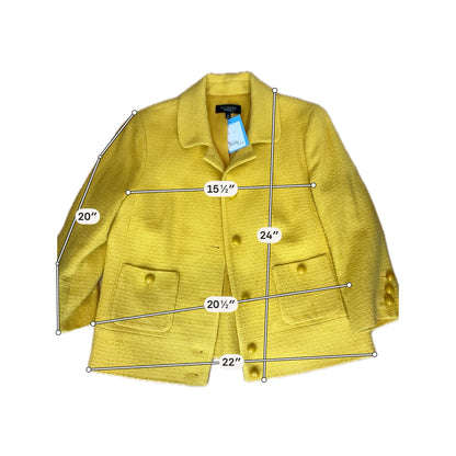Talbots Mustard Yellow Bouclé Tweed Blazer Jacket Size 10
