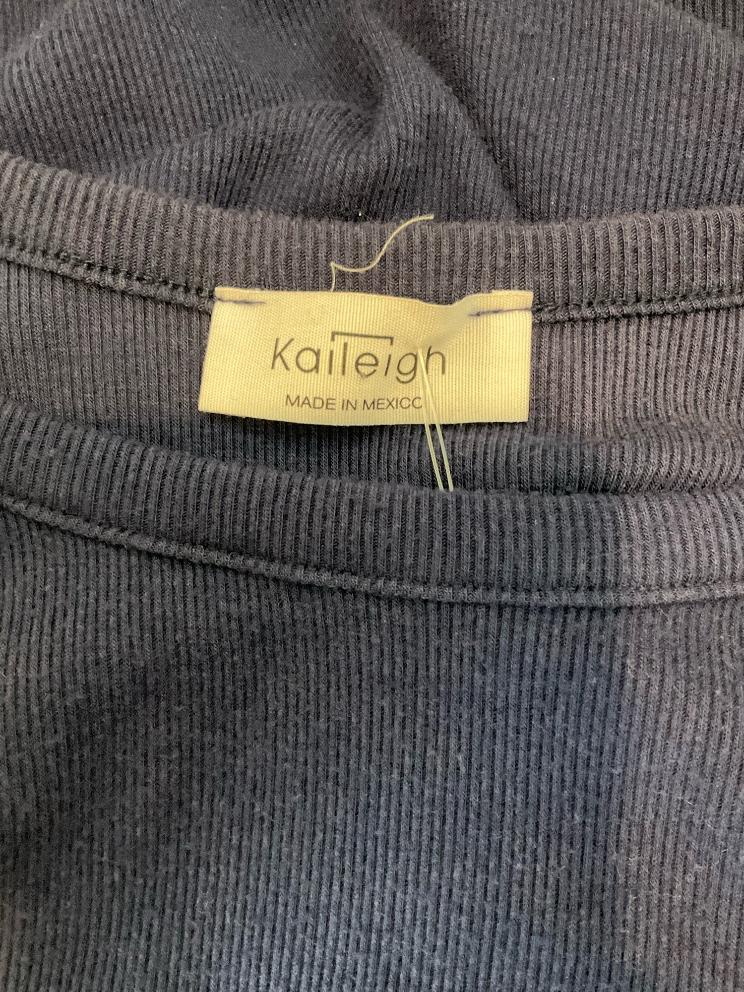 Kaiteigh Navy Ribbed Tie-Waist Bodycon Sleeveless Mini Dress Size Small