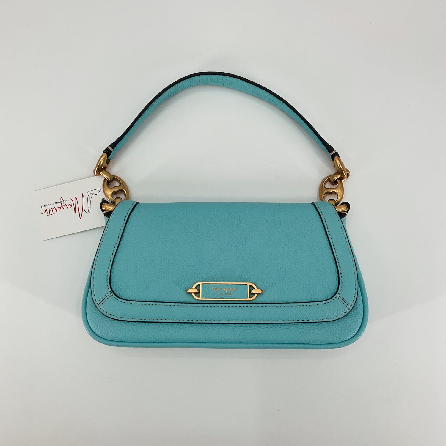 Kate Spade Romy Pebbled Leather Top Handle Satchel Bag Aqua