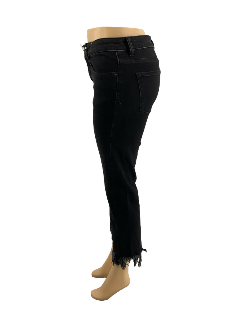 Madison Black Fringe Hem Crop Jeans – Size 4, NWT - Margaret’s Fine Consignment