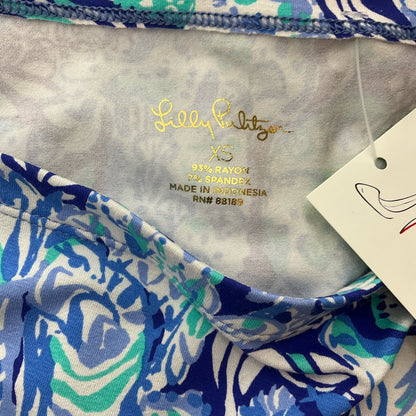 Lilly Pulitzer White/Blue Print Pre-Owned Ladies Dress - Size XS