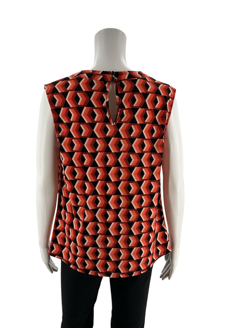 Worth Orange Print Pre-Owned Ladies Top - Size Medium