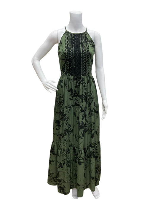 Ranna Gill Size 2 Olive/black Print Dress