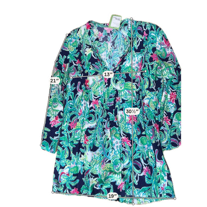 Lilly Pulitzer Size L navy/green/yellow/pink Pre-Owned Ladies Tops