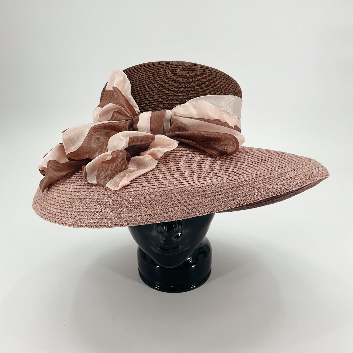 Louise Green Dusty Rose Bow Derby Hat