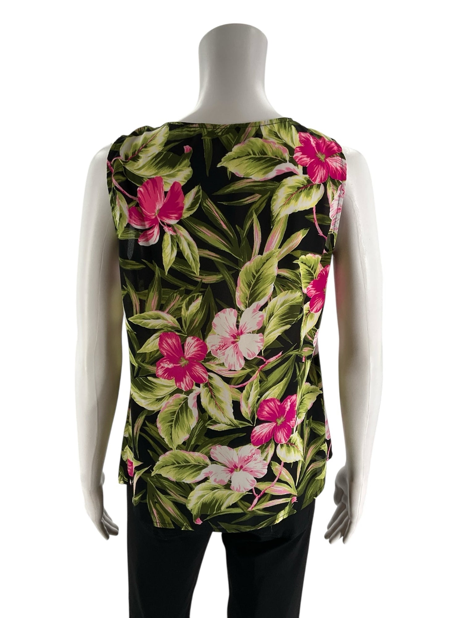 Kasper Green/Multi Floral Pre-Owned Ladies Top - Size Small Petite