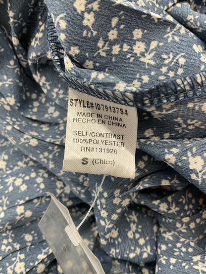 Fehrnvi Blue/White Floral Pre-Owned Ladies Dress - Size Small