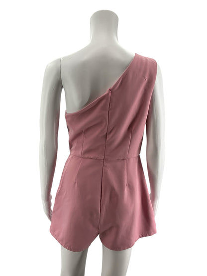 Idem Ditto One-Shoulder Asymmetrical Skort Romper Mauve Size Medium