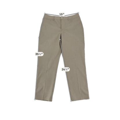 Peace Of Cloth Particular Tan Pant Tan Pinstripe Straight Leg Trousers Size 6 - Size 6