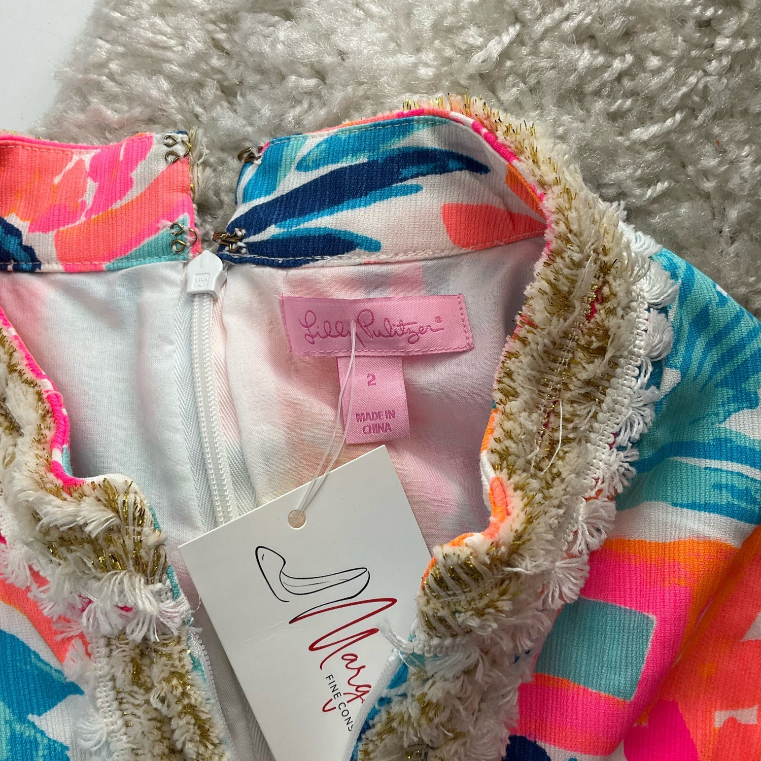 Lilly Pulitzer Pink/Orange/Blue Floral Pre-Owned Ladies Dress - Size 2 - Margaret’s Fine Consignment