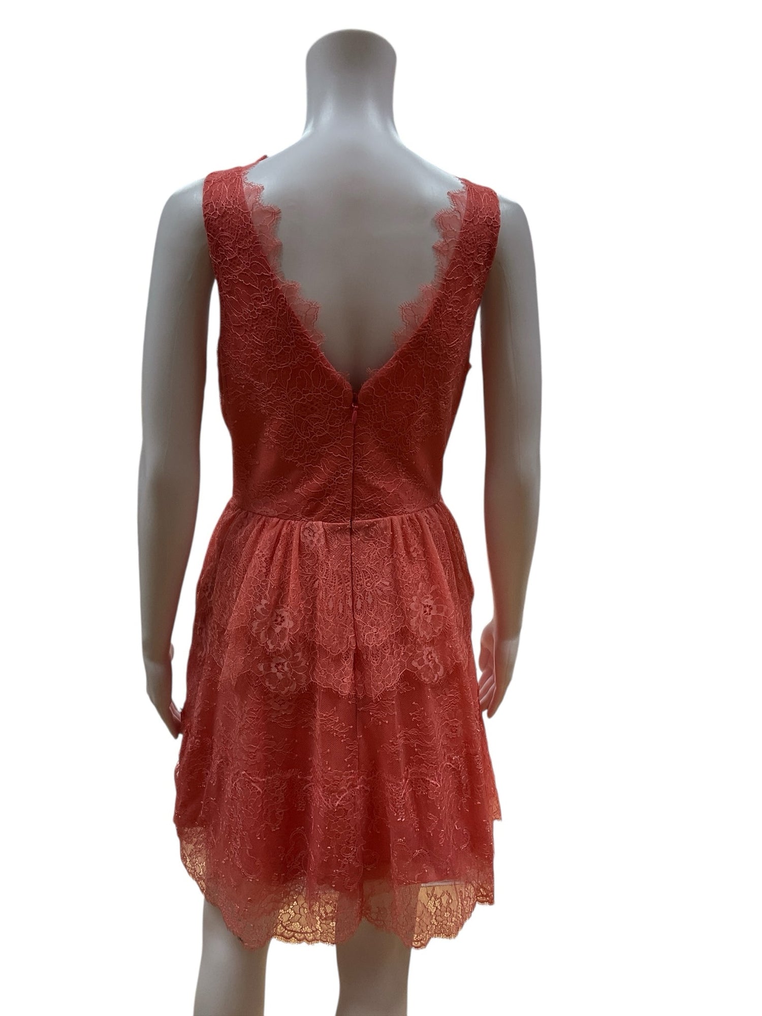 BCBG Coral Lace Pre-Owned Ladies Dress -Size Medium - Margaret’s Fine Consignment
