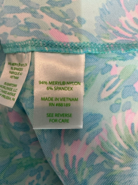 Lilly Pulitzer Sea View Button Down Shirt Multi Sink Or Swim Floral Print Size Large - ONLINE ONLY