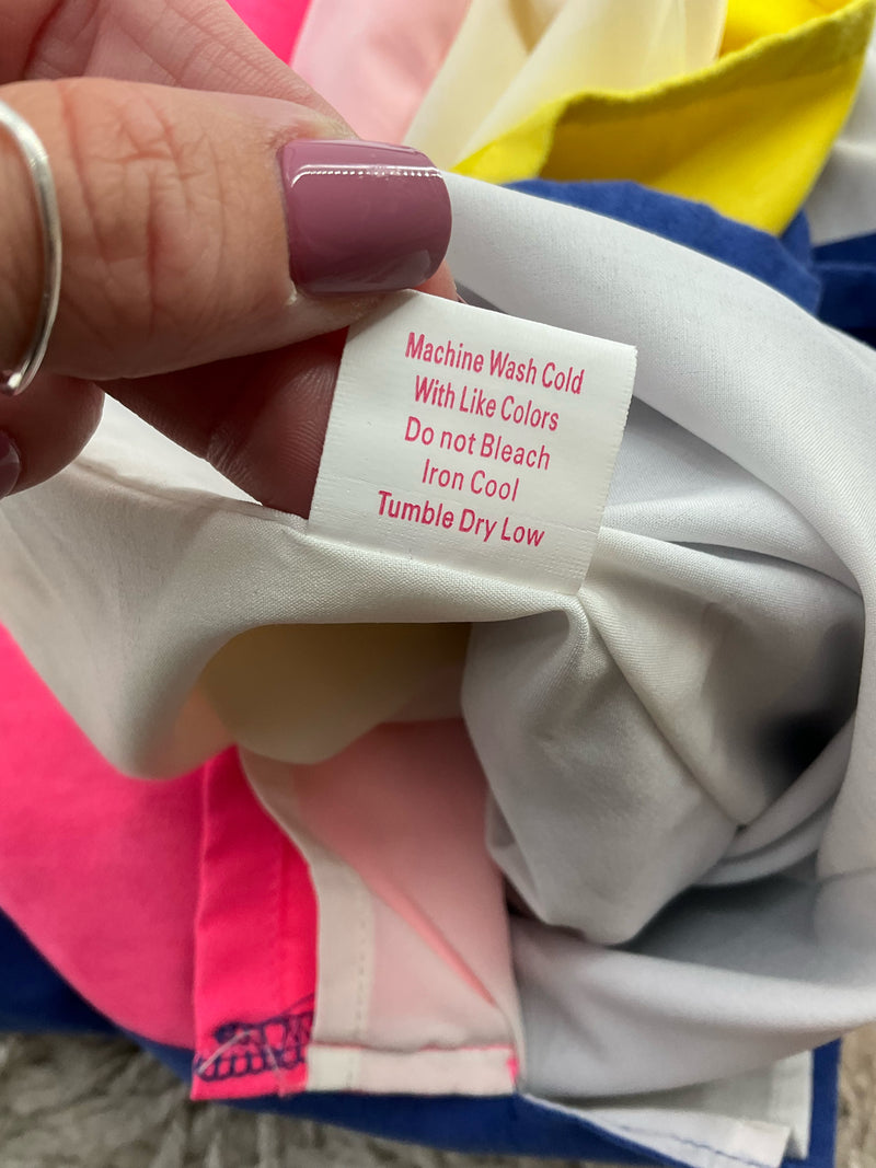 Julie Brown White/Pink/Yellow/Blue Colorblock Pre-Owned Ladies Top - Size 14