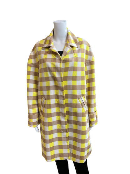 Maeve by Anthropologie gi Apartments Gingham Trench Coat Jacket Size Small