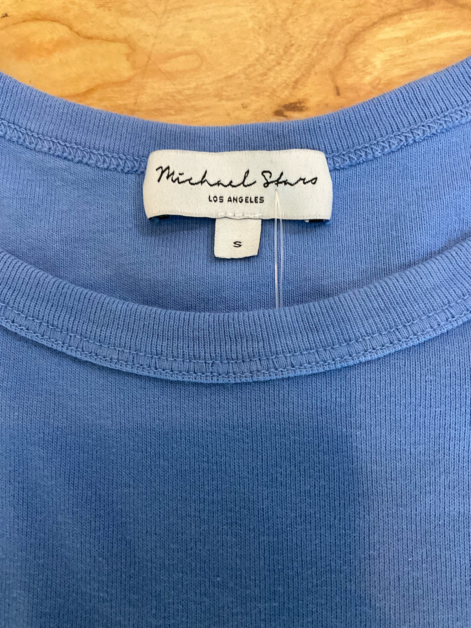 Michael Stars Blue 2x1 Rib Scoop Neck Tank Top Size S | Pre-Owned