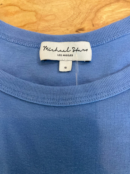 Michael Stars Blue 2x1 Rib Scoop Neck Tank Top Size S | Pre-Owned