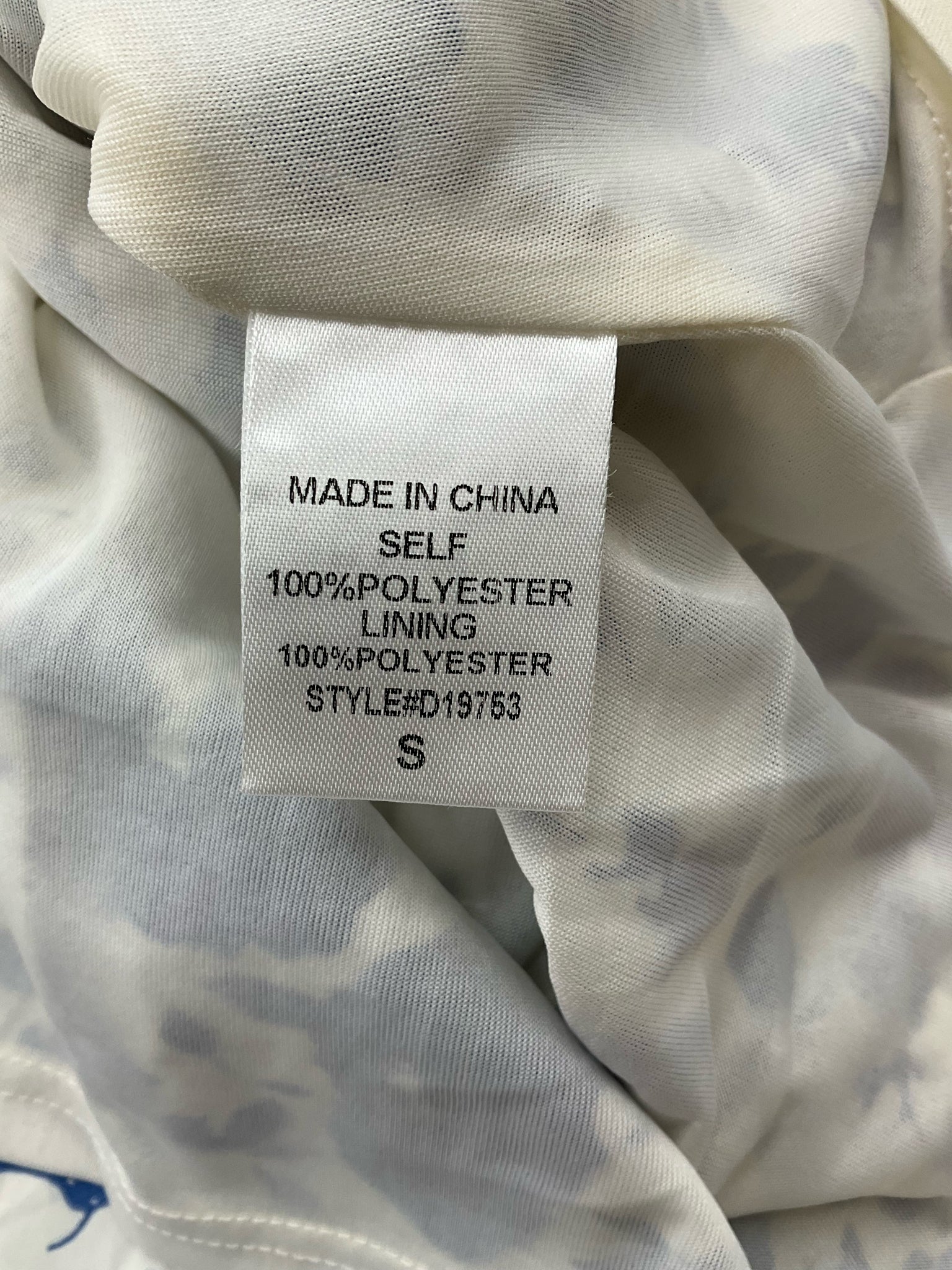 Shop The Mint White/Blue Floral Pre-Owned Ladies Dress - Size Small