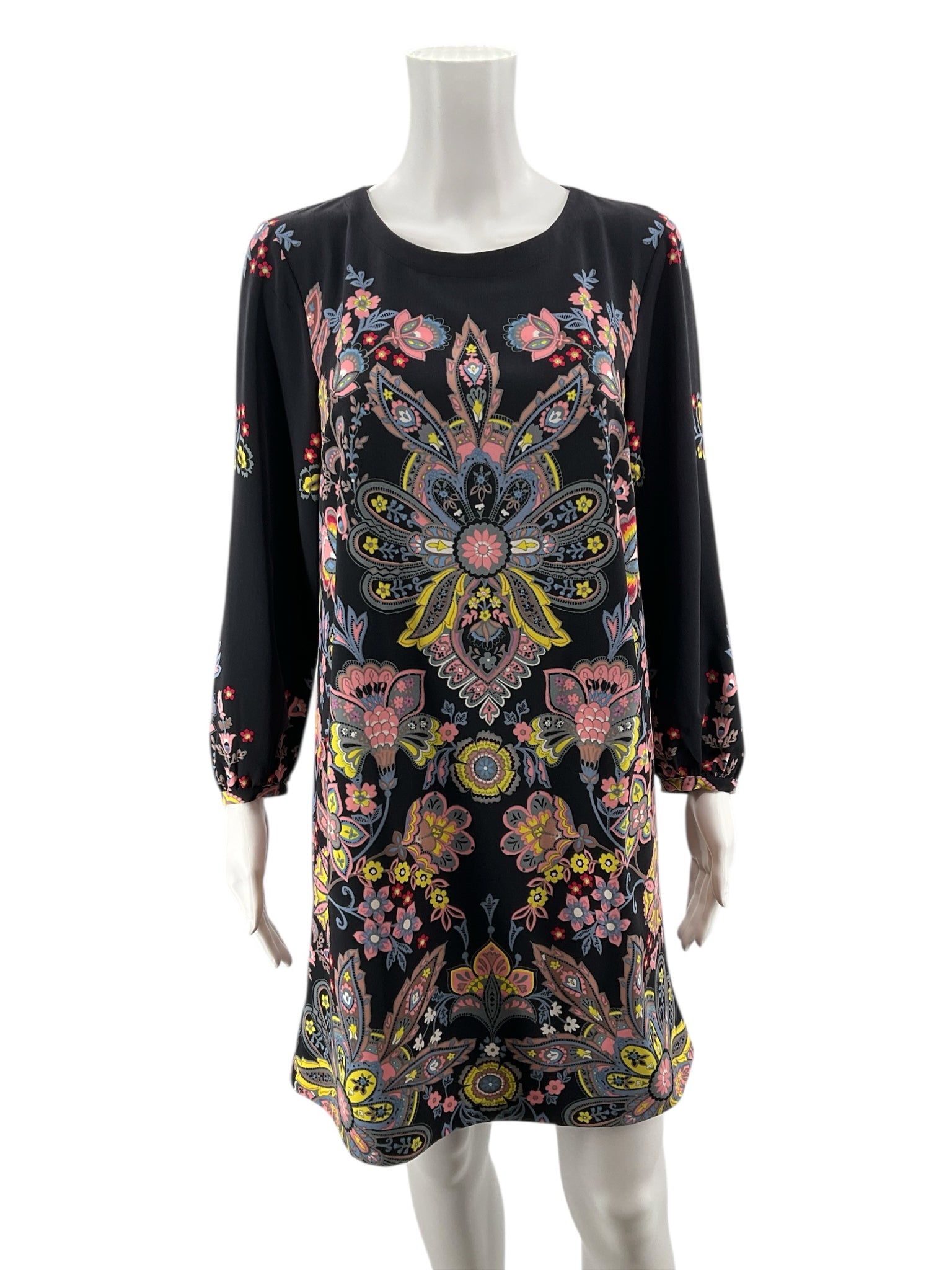 LOFT Navy/pink/yellow Shift Navy/Pink/Yellow Floral Pre-Owned Ladies Dress - Size XS - Size XS
