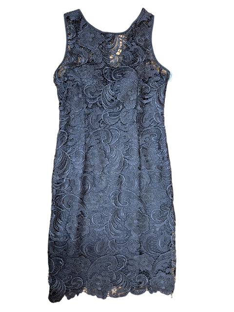 Adrianna Papell Size 8 Gray Lace Dress