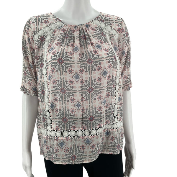 Loft Pink/Multi Print Pre-Owned Ladies Top - Size XS - Margaret’s Fine Consignment