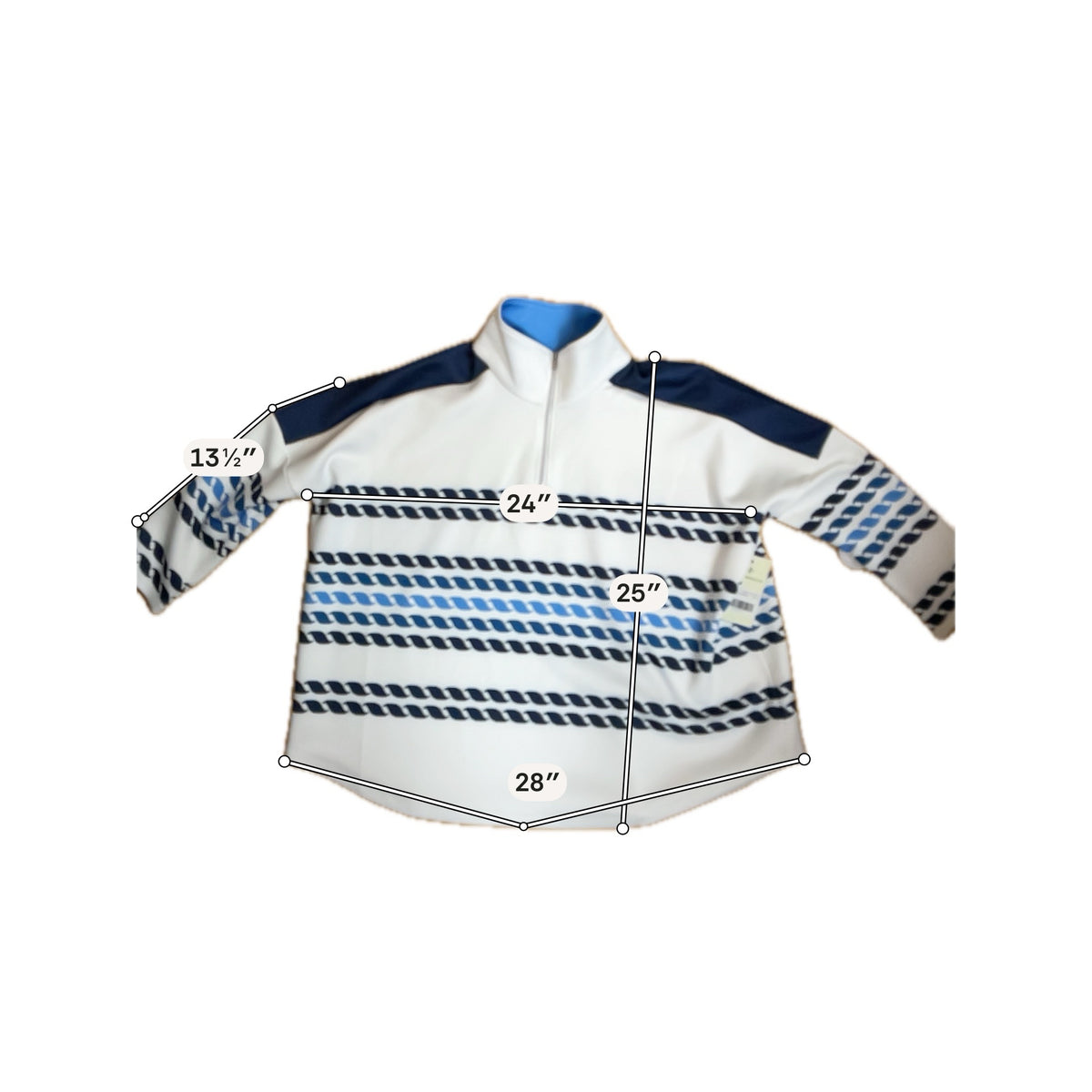 Tuckernuck Hyannis Half-Zip Pullover Navy Rope Stripe Top Size M/L