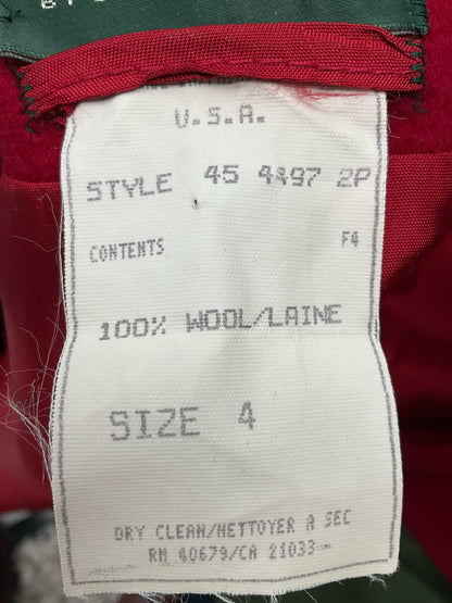 Harve Benard Red/Black wool Pre-Owned Ladies Coat - Size 4 - Margaret’s Fine Consignment