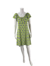 Lulu B Lime/Navy/White Print Dress - Size Small