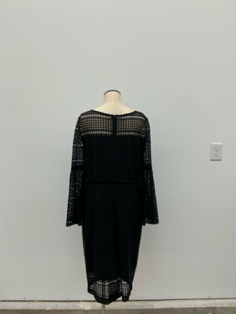 Antonio Melani Bella Black Lace Bell Sleeve Dress Size 14 - ONLINE ONLY