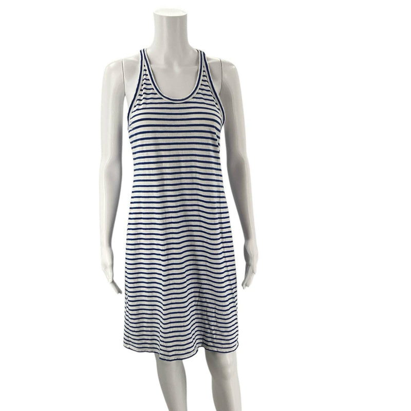 J Crew White/Blue Stripe Pre-Owned Ladies Dress - Size Medium - Margaret’s Fine Consignment